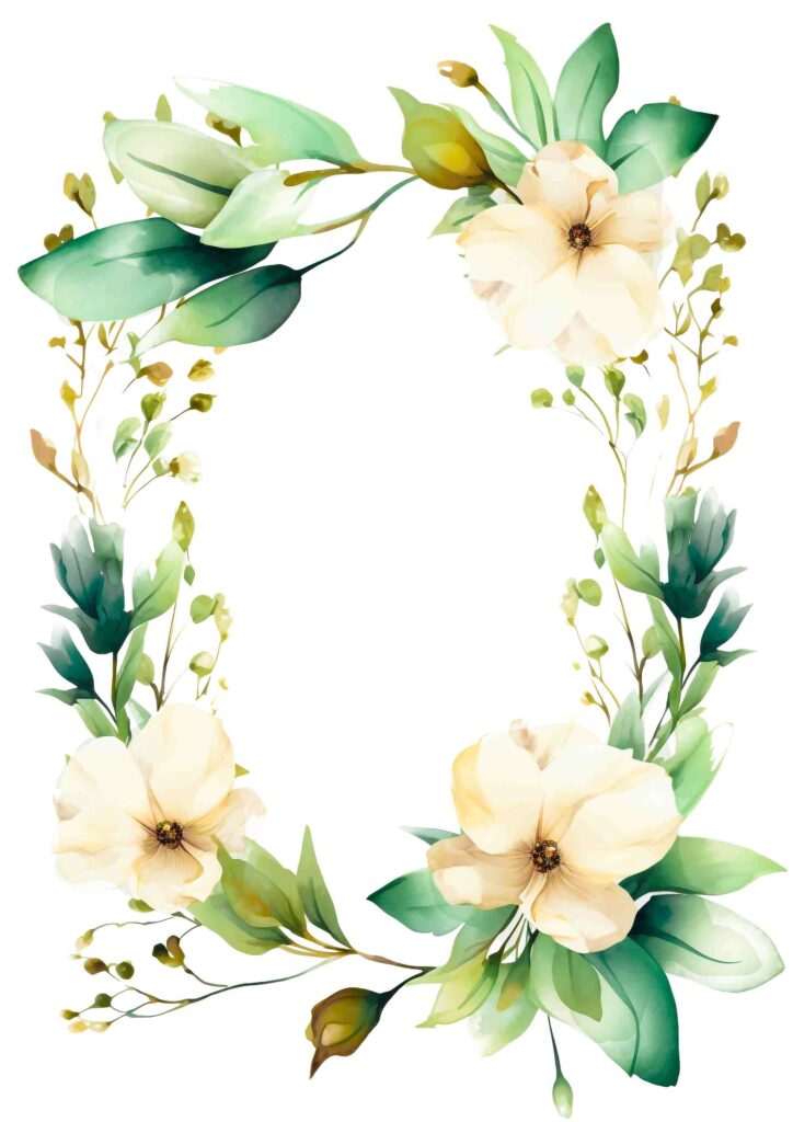 Beautiful Invitation Frame Background With Floral Vector PNG Images