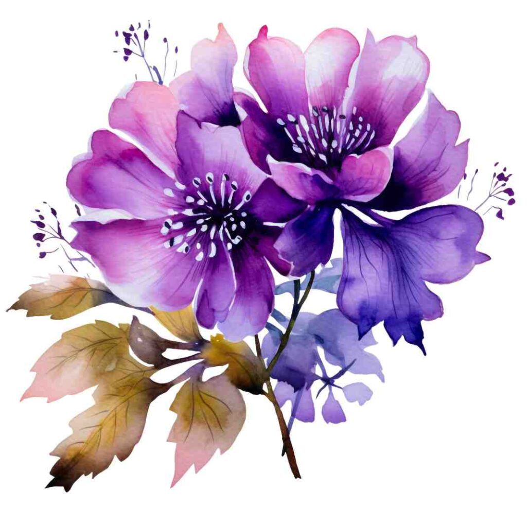 purple petaled flowers illustration