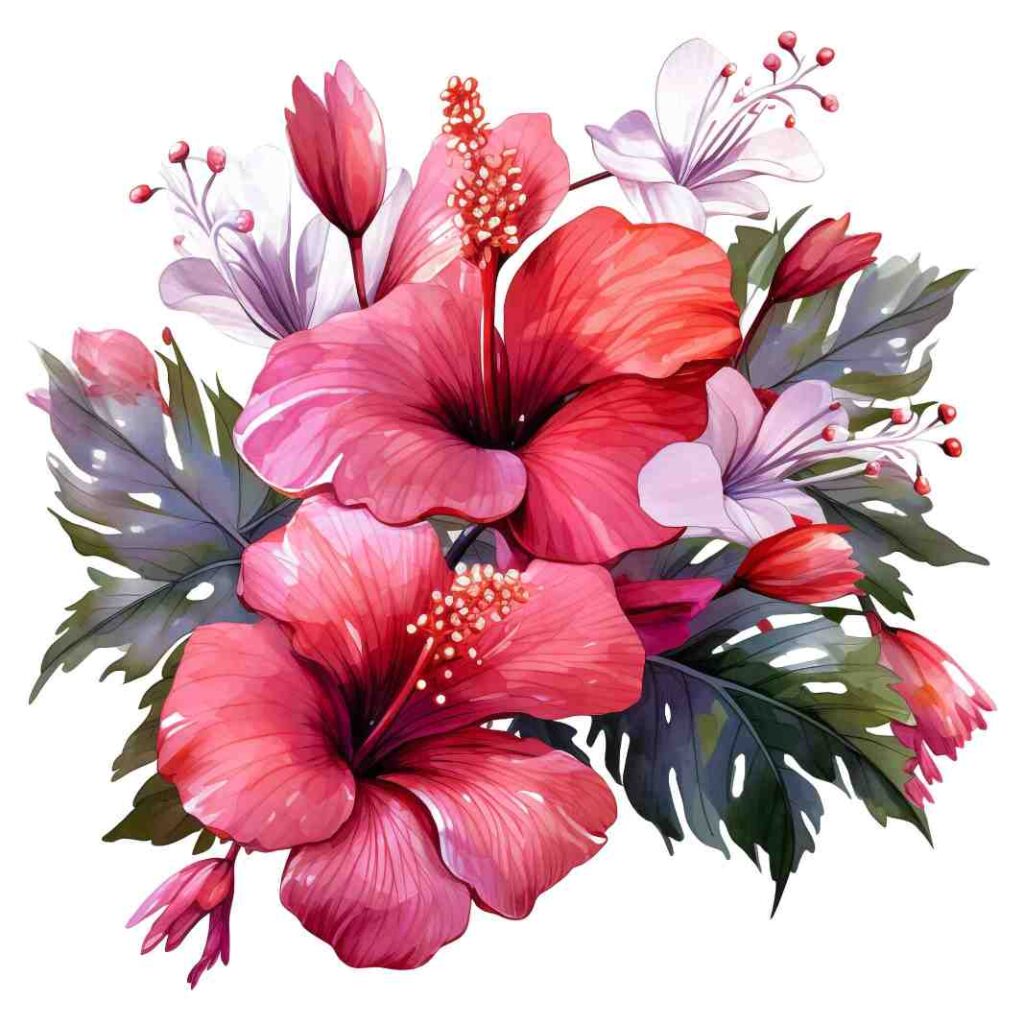 botanical_watercolor png_illustration_of_tropical_flowers