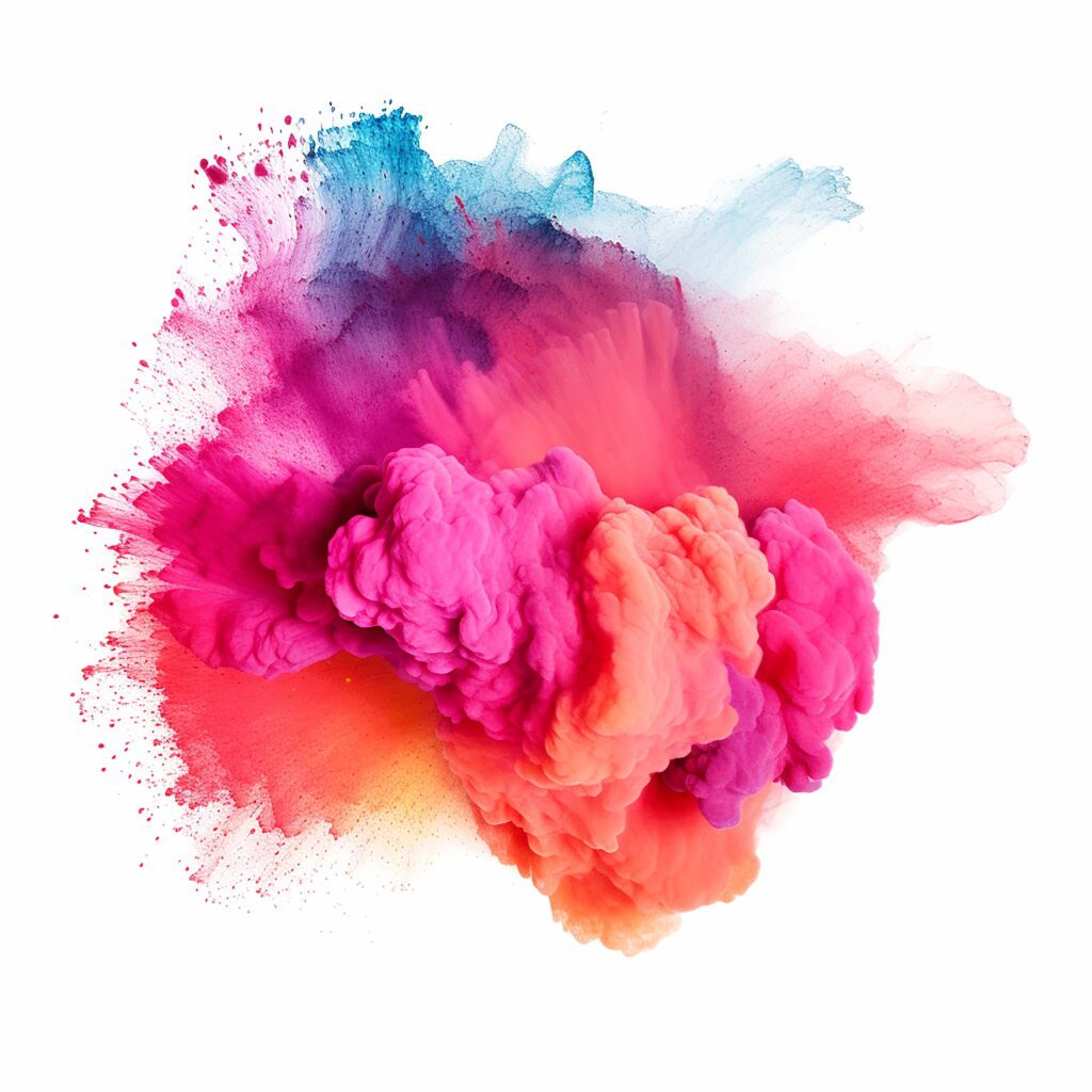 watercolor splatter illustration of a colorful ink Brush PNG (1)