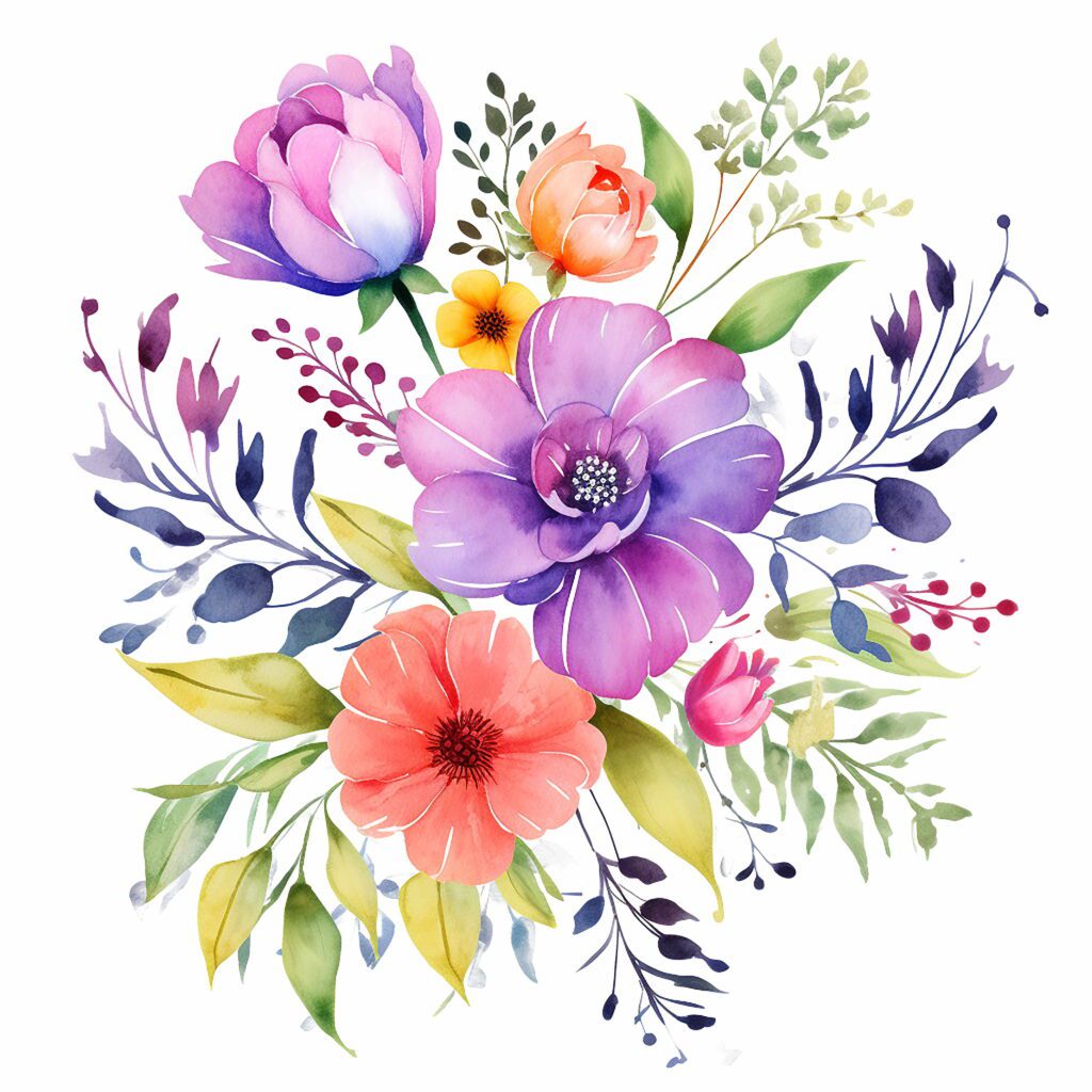 Watercolor Floral flower PNG (24)