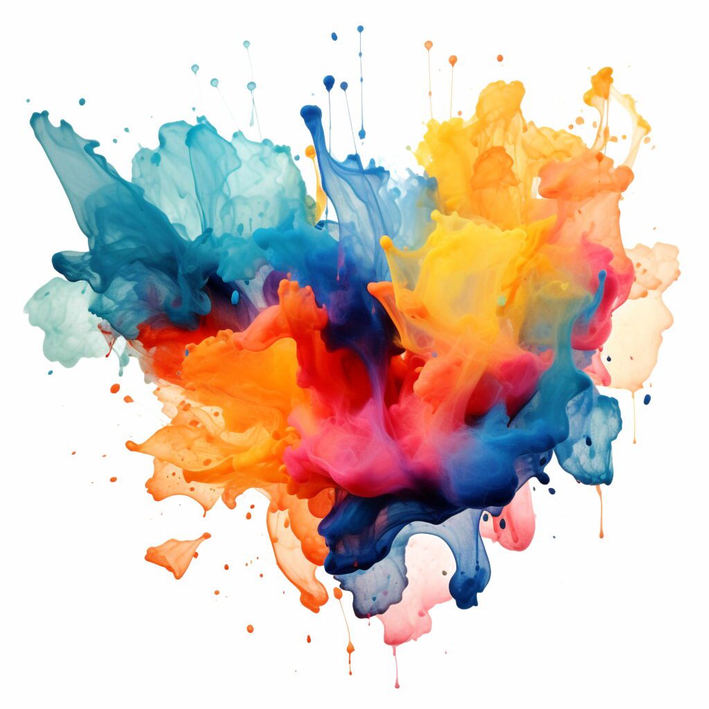 watercolor splatter illustration of a colorful Brush PNG (6)