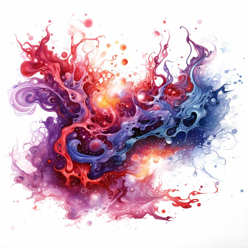 watercolor splatter illustration of a colorful Brush PNG (61)