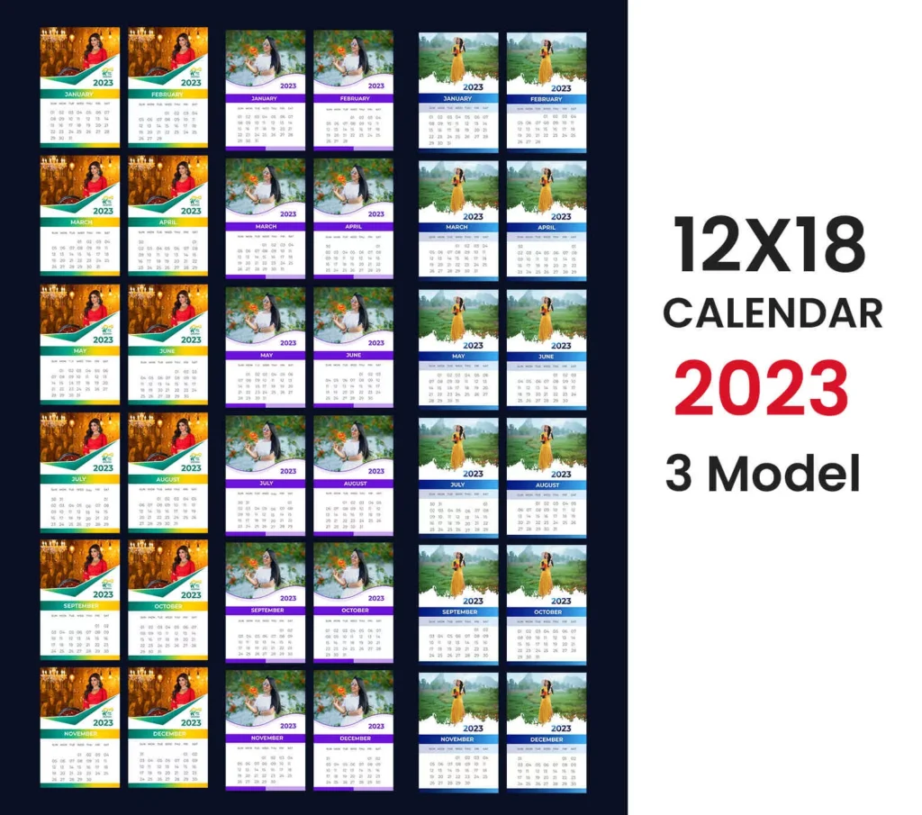 Calendar Design 2023 PSD File 3 Model