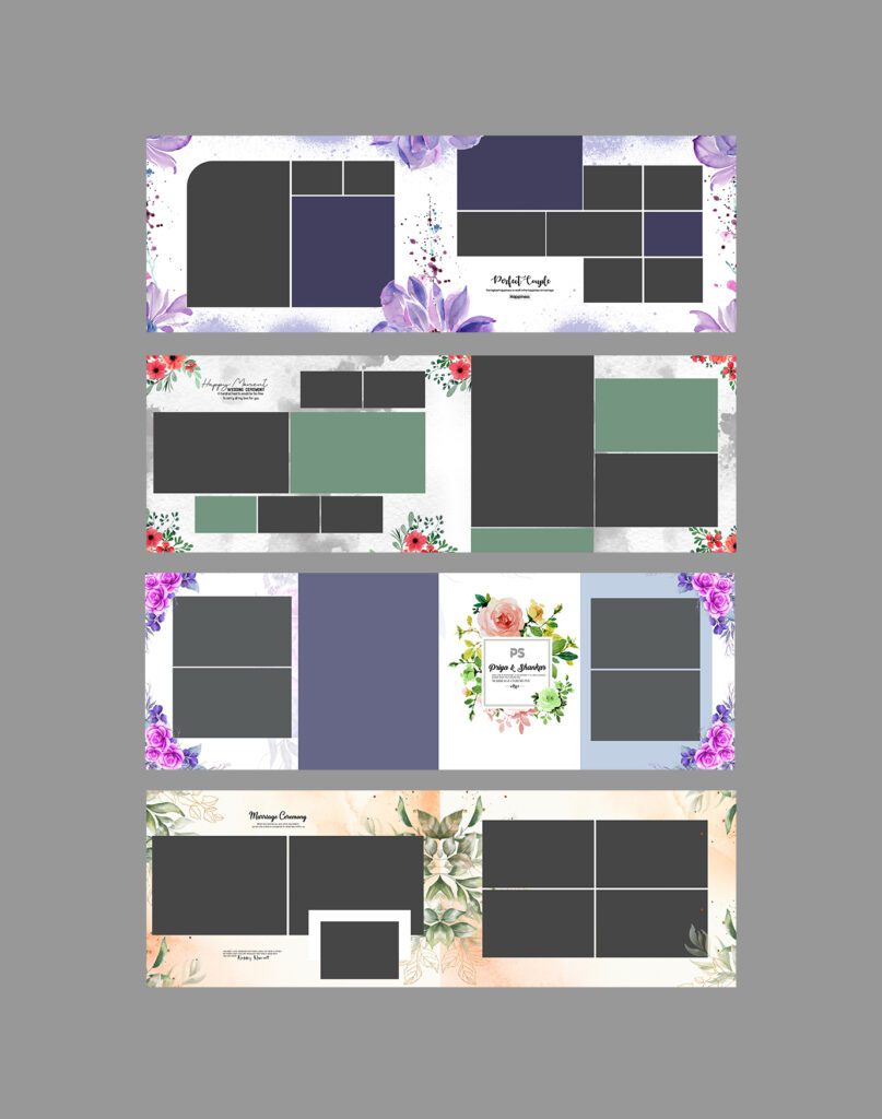 Floral Wedding Album PSD 12×36 RC Design Vol – 103