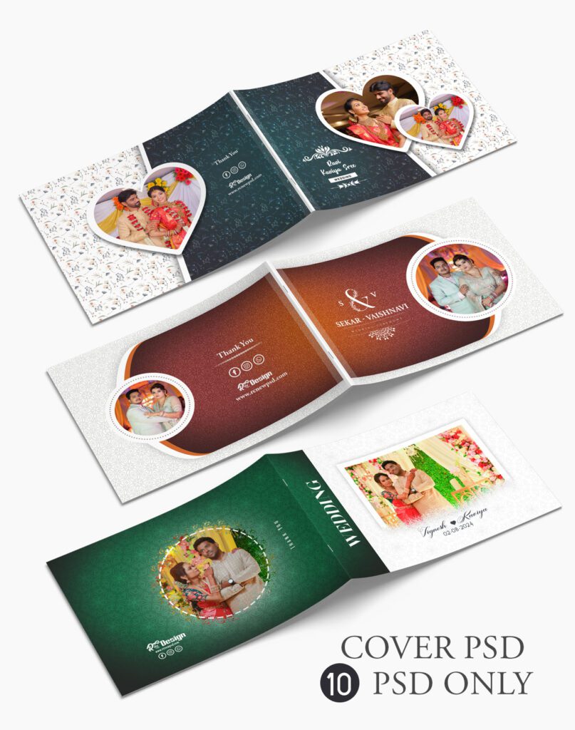 Wedding Album Cover Page 14×40 – 10 PSD Volume – 115