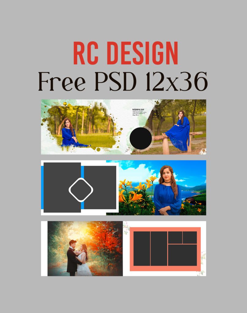 Free Wedding PSD Photo Album Templates 12×36 Volume-8