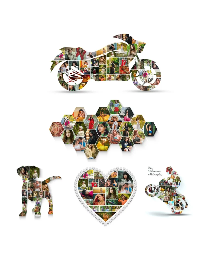 Photo Collage PSD  Bike,Heart,Dog – 5 Design 12×18