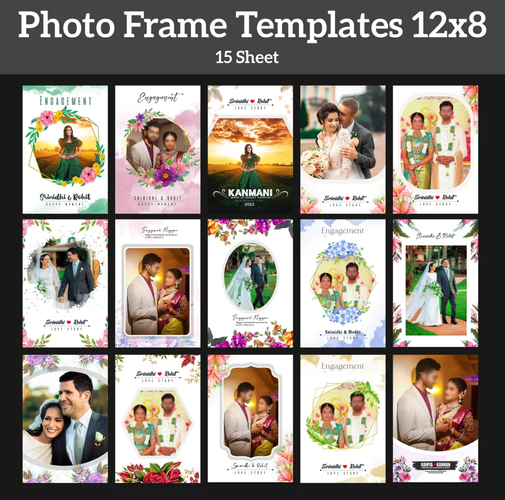 Wedding Photo Frame Template 12×8 / 15 Sheet