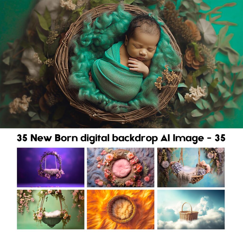 35 New Born digital backdrop AI Image – 35