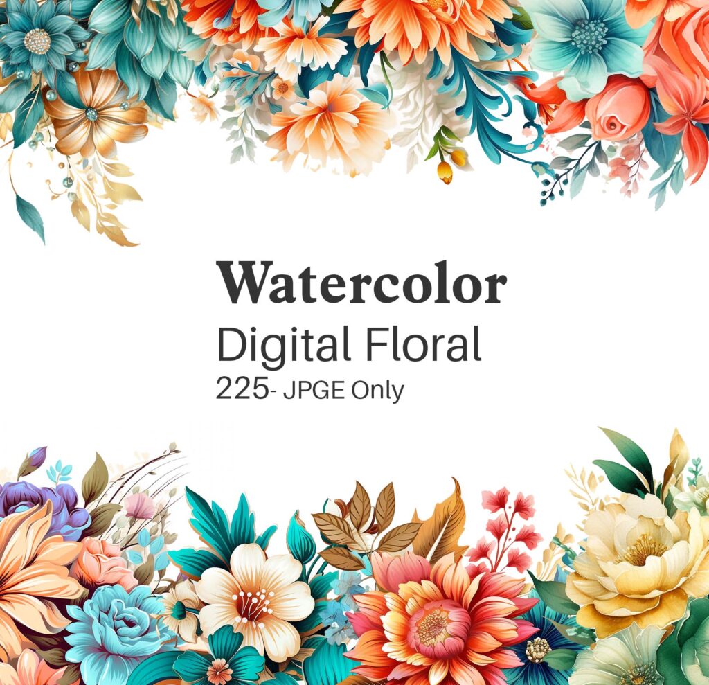 Watercolor flower Clipart 225 – JPG Only