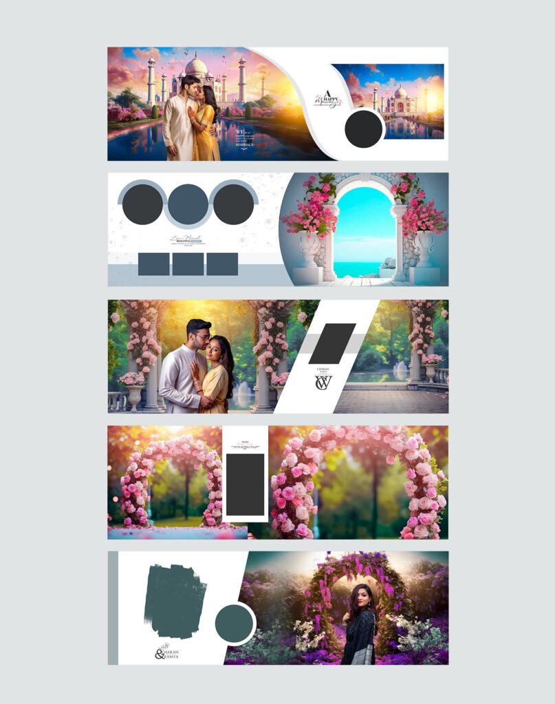 Wedding album Creative Sheet 12×36 – 5 PSD Only