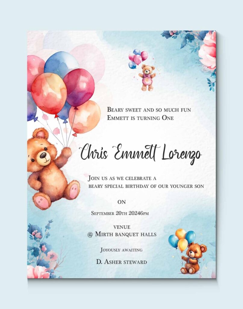 AI Watercolor Birthday Invitation