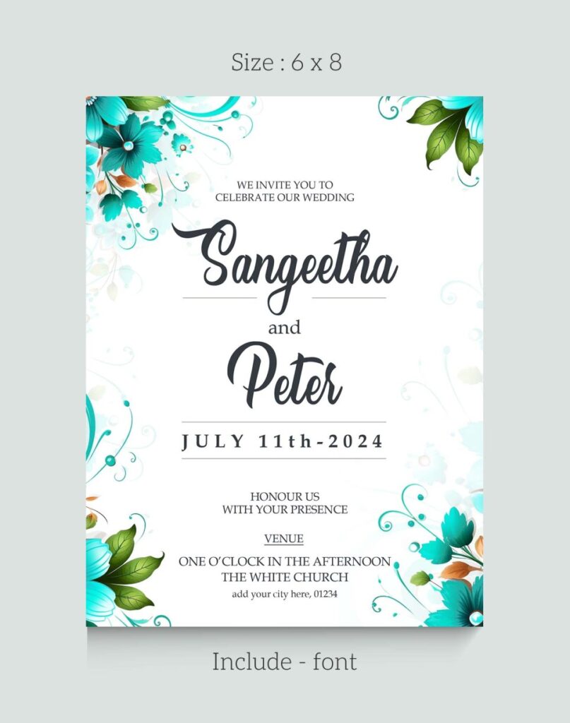 floral wedding invitation template