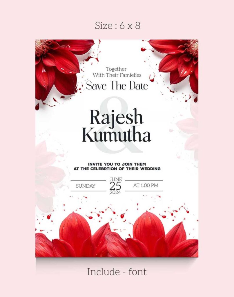 Beautiful Flower Wedding invitation