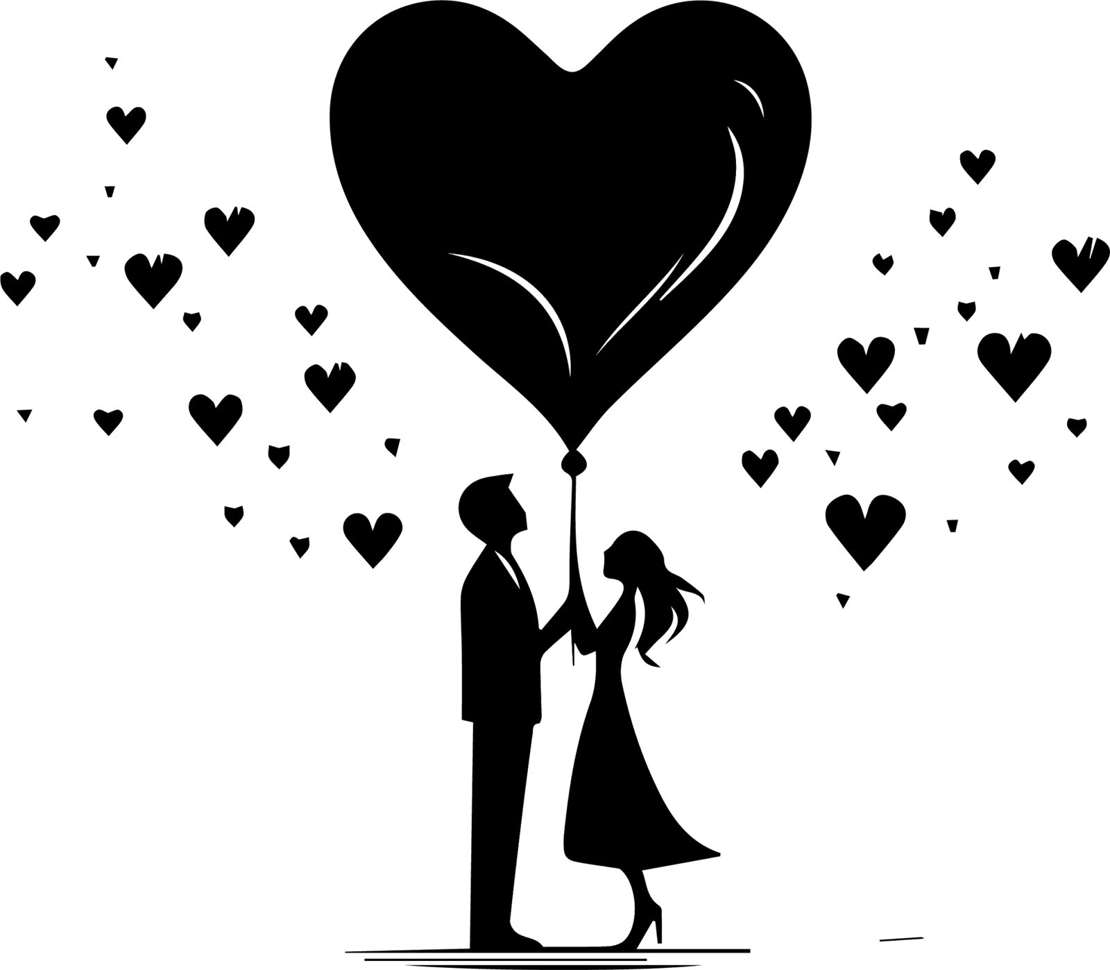Wedding Couple Silhouette PNG (4) - RC Design
