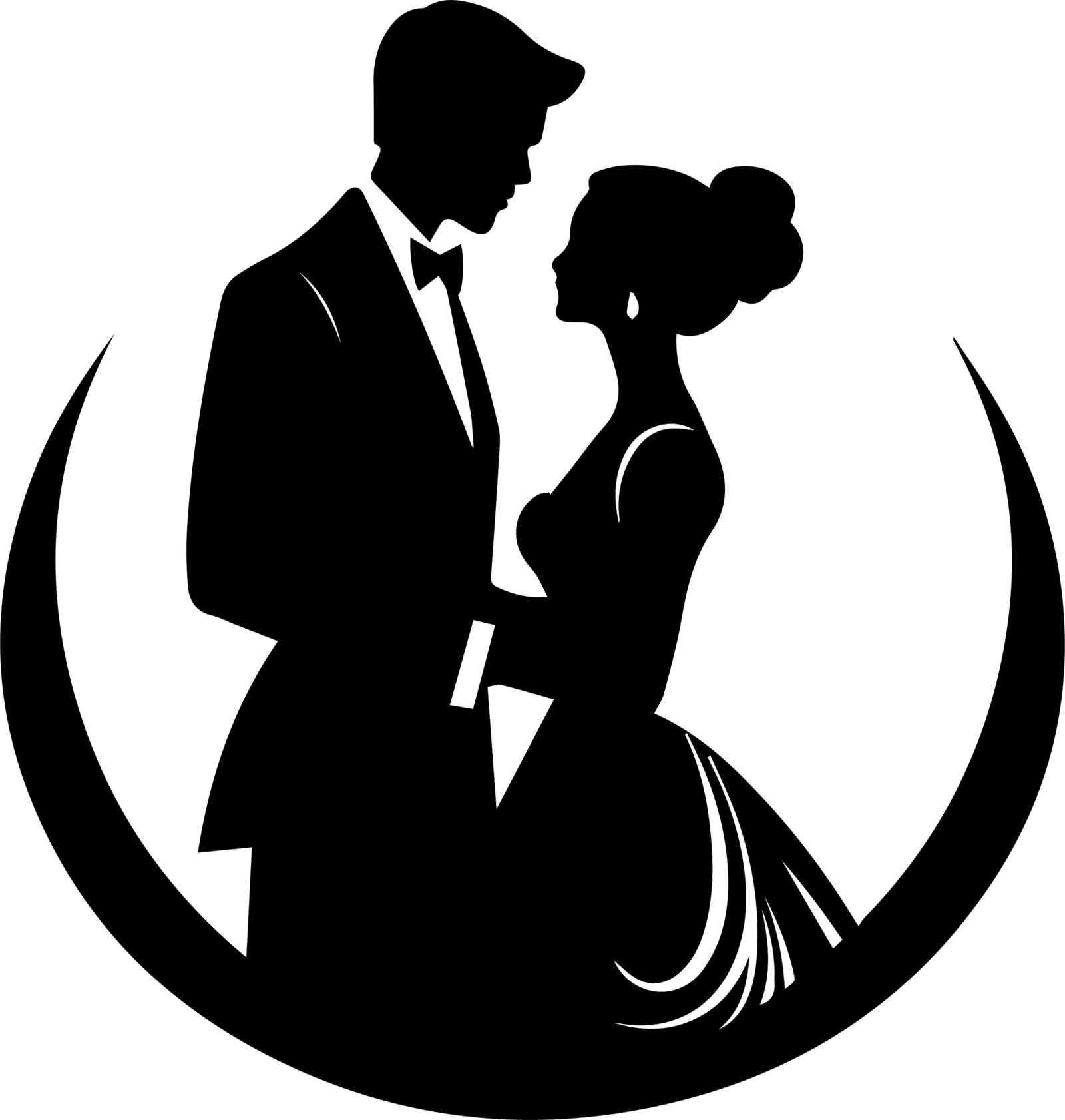 Wedding Couple Silhouette PNG (5) - RC Design