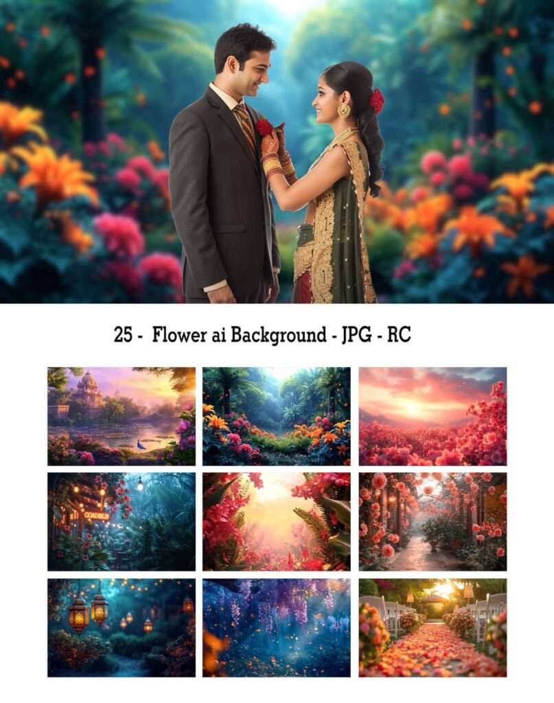 25- Flower Digital Ai Beautiful Background – JPGE- RC