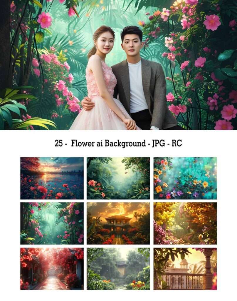 25- Flower Digital Ai Beautiful Background – JPGE- RC0