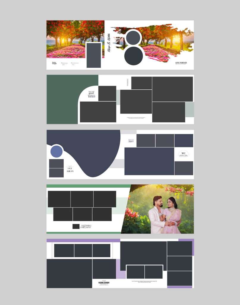 12×36 Wedding Album Templates 5 PSD Only – RC045