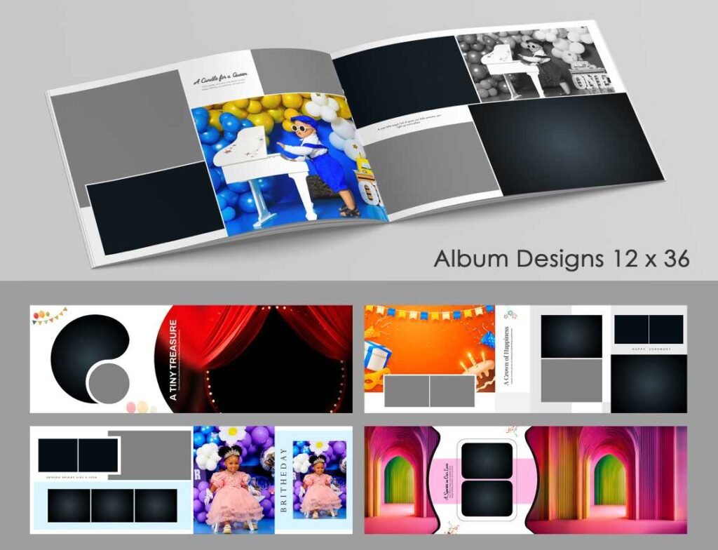 Birthday Album Template Boys Action Hero Theme 12×36 PSD