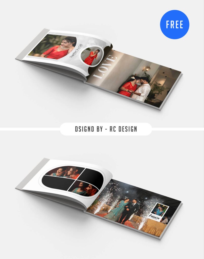 Creative Couple Album Design 12×36 PSD Free Template For Studio Use
