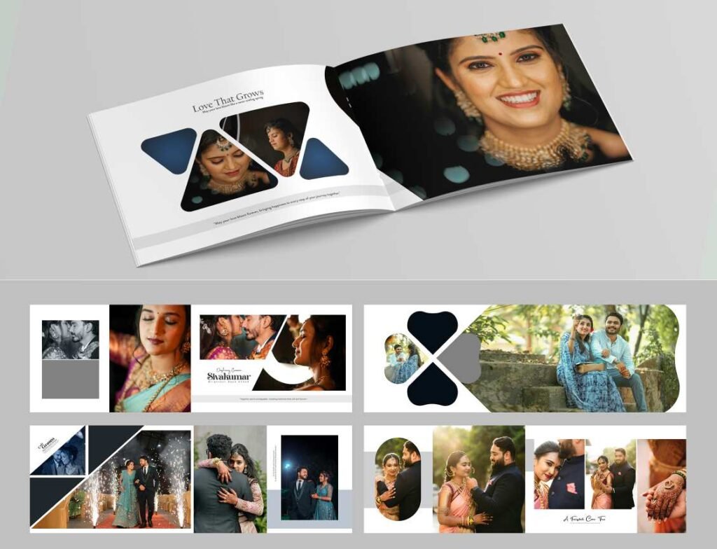 Minimal Wedding Album PSD Templates 12×36 Inch Premium Layered Design RGB 300 DPI Fully Editable