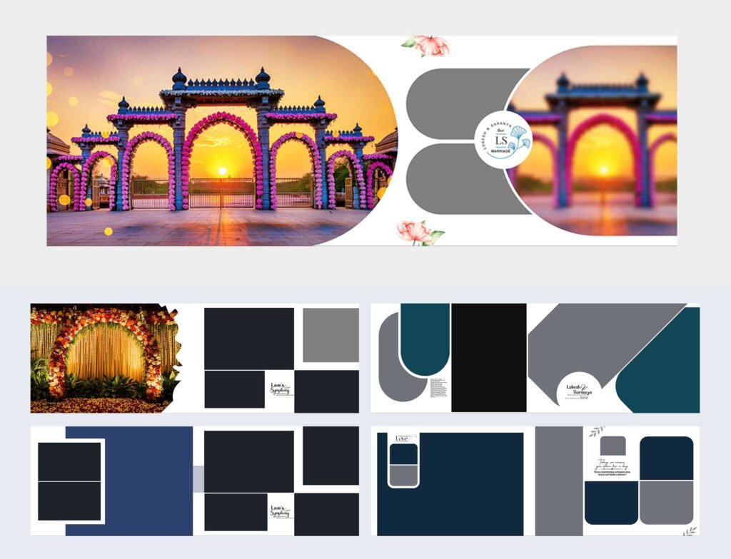 Clean White Wedding Album PSD Design Template 12×36