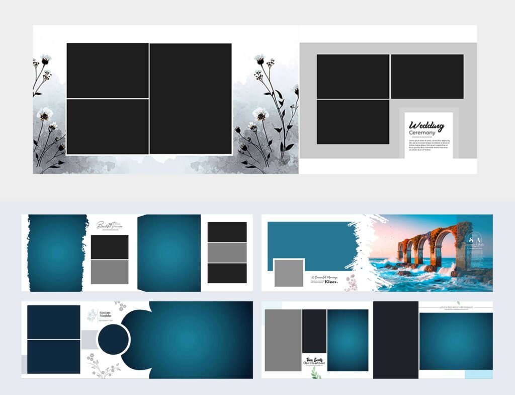 Elegant Wedding Album Design PSD Layout Template 12×36