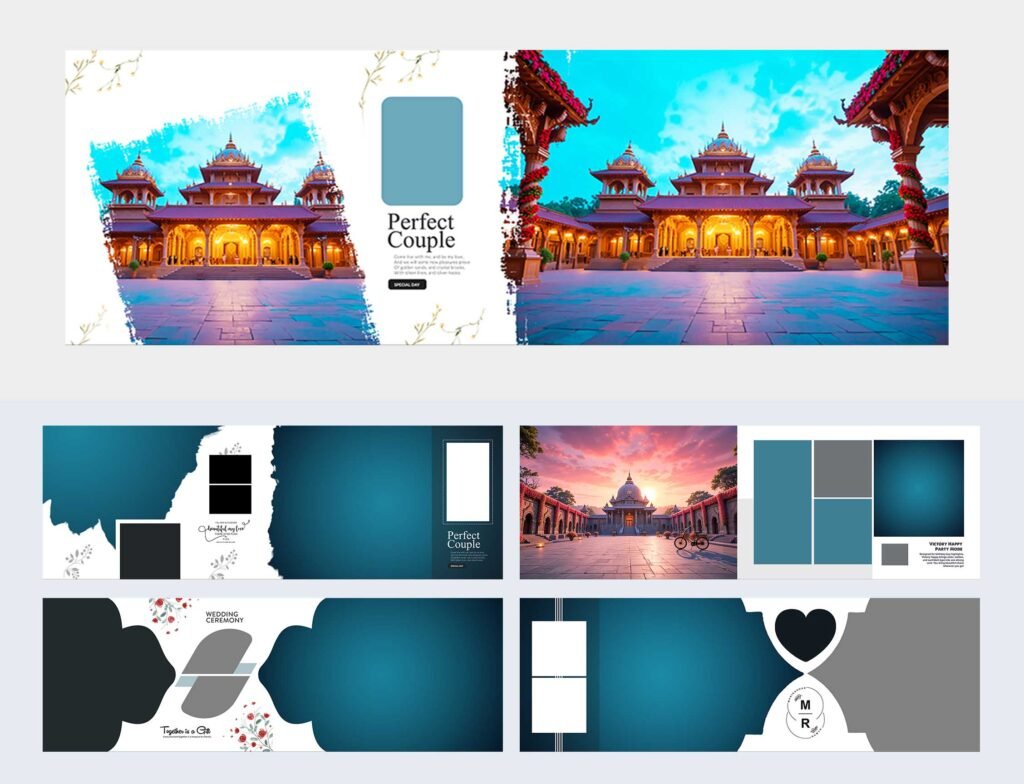 Elegant Wedding Album Template PSD Layout Profile 12×36