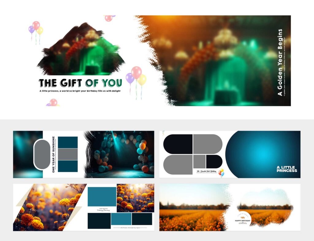 Royal Birthday Album Design Collection 12×36